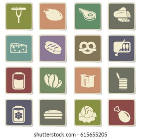 grocery store vector icons for user interface design