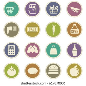 grocery store vector icons for user interface design