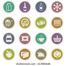 grocery store vector icons for user interface design