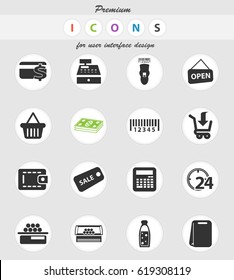 grocery store vector icons for user interface design