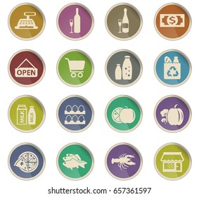 grocery store vector icons for user interface design