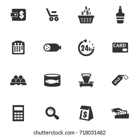 Grocery store vector icons for user interface design