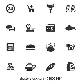 Grocery store vector icons for user interface design