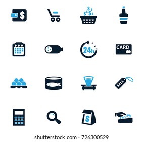 Grocery store vector icons for user interface design