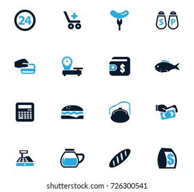 Grocery store vector icons for user interface design