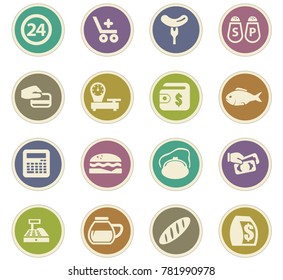 Grocery store vector icons for user interface design