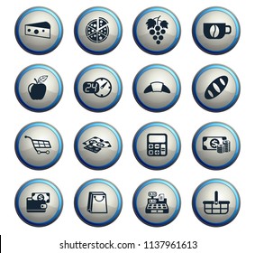 grocery store vector icons for web and user interface design