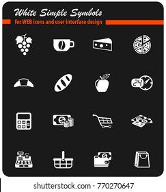 grocery store vector icons for web and user interface design