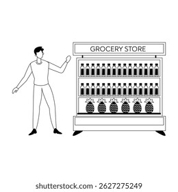 Grocery store Vector illustration which can easily modify or edit
