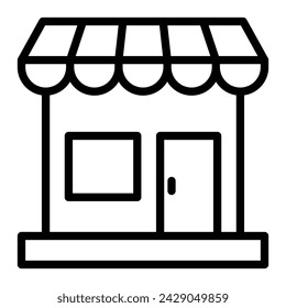 Grocery Store Vector Line Icon Design