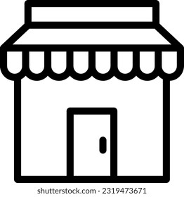 Grocery Store Vector Thick Line Icon For Personal And Commercial Use.
