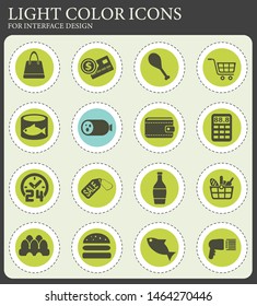 grocery store web icons for user interface design