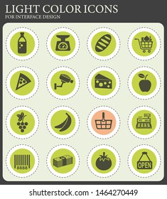 grocery store web icons for user interface design
