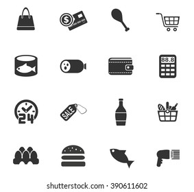 grocery store web icons for user interface design