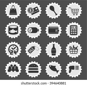 grocery store web icons for user interface design