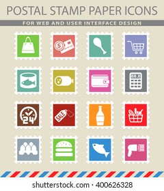 grocery store web icons for user interface design