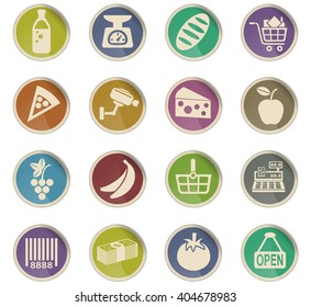 grocery store web icons for user interface design