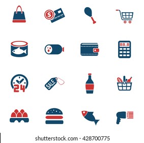 grocery store web icons for user interface design