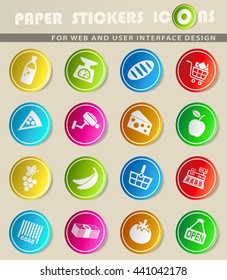grocery store web icons for user interface design