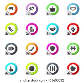 Grocery store web icons for user interface design