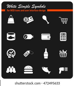 grocery store web icons for user interface design