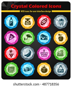 grocery store web icons for user interface design
