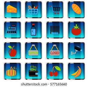 grocery store web icons for user interface design