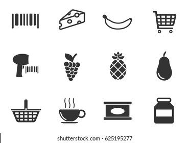 Grocery Store Web Icons For User Interface Design