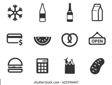 grocery store web icons for user interface design