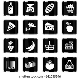 grocery store web icons for user interface design