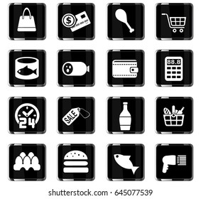 grocery store web icons for user interface design