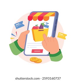 Grocery Subscription Concepts Style illustrations. EPS 10 File