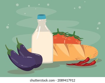 grocery texture illustration with dots