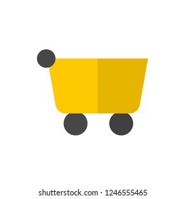 grocery trolley flat vector icon