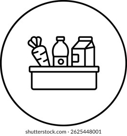Ícono de Vector de comestibles. Se puede utilizar para aplicaciones de impresión, móviles y de Web.
