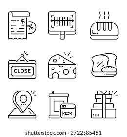 Grocery Vector Outline Icon Set 2