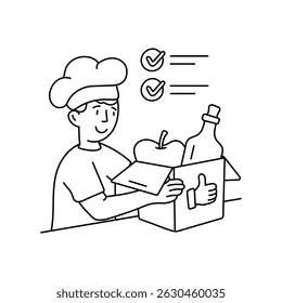 Ilustrações de contorno de vetor de supermercado. Arquivo EPS 10 