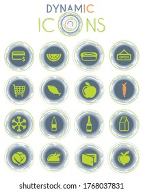 Grocery vector simply symbol on white background with dynamic lines for animation for web icons and user interface