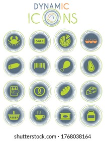 Grocery vector simply symbol on white background with dynamic lines for animation for web icons and user interface