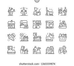 Grocery Well-crafted Pixel Perfect Vector Thin Line Icons 30 2x Grid for Web Graphics and Apps. Simple Minimal Pictogram