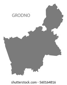 Grodno Belarus Map in grey