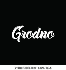 grodno, text design. Vector calligraphy. Typography poster. Usable as background.