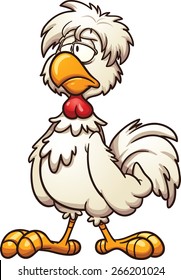 Groggy cartoon chicken. Vector clip art illustration with simple gradients. All in a single layer