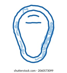 Groin Protection sketch icon vector. Hand drawn blue doodle line art Groin Protection sign. isolated symbol illustration