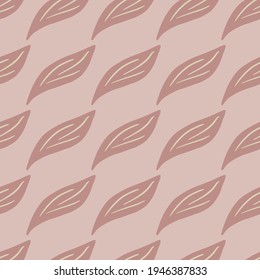 Ornamento de hojas de follaje geométrico sin fisuras, patrón dibujado a mano. Obra de arte de Botánica. Perfecto para el diseño de tela, impresión textil, envoltura, cubierta. Ilustración vectorial.