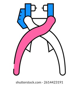 grommet pliers line icon vector. grommet pliers sign. isolated symbol illustration
