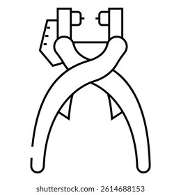 grommet pliers line icon vector. grommet pliers sign. isolated contour symbol black illustration