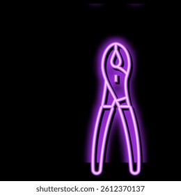 grommet pliers neon light sign vector. grommet pliers illustration