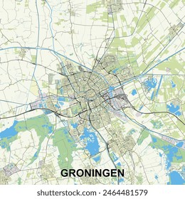 Groningen, Netherlands Poster map art