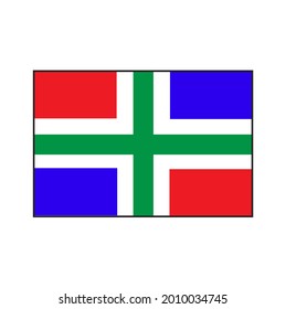 Groningen province flag rectangle vector button in the Netherlands or Holland in Western Europe
